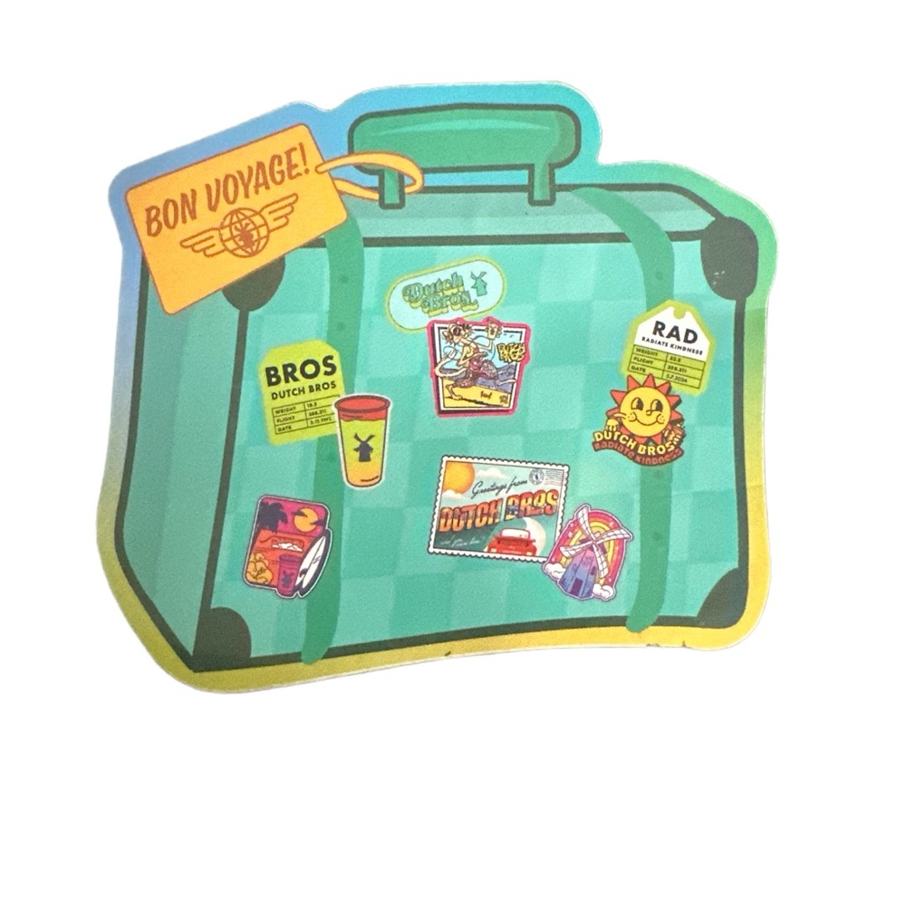 Dutch Bros Green and Yellow Kids Toy Suitcase